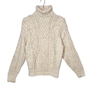 Vintage Liz Sport Vintage Women’s Wool Turtleneck Chunky Cable Knit Sweater Sz M